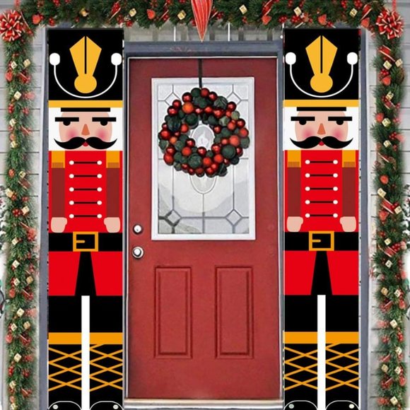 Other - Christmas Door Decorations Nutcracker Decor Outdoor Xmas Holiday Porch Signs Set